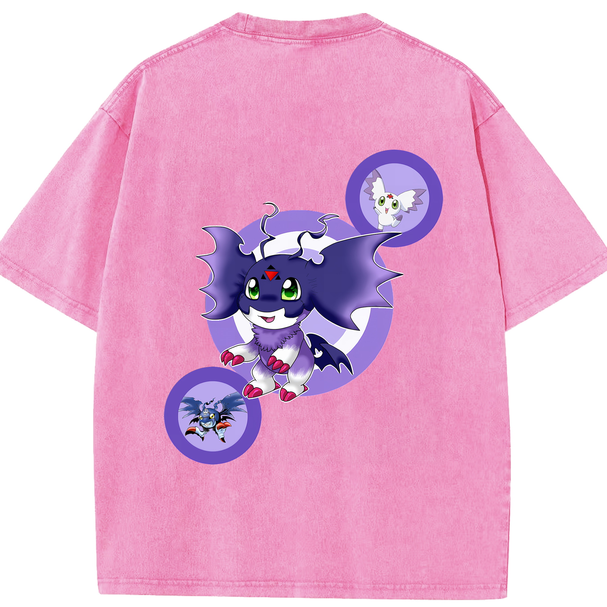 （画像用） Digimon デジタルモンスター/デジモン 綿100% ヴィンテージ風 半袖Tシャツ（背面プリント）